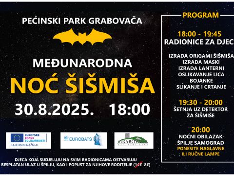 Lika destination - Međunarodna noć šišmiša: radionice za djecu i noćni obilazak špilje Samograd