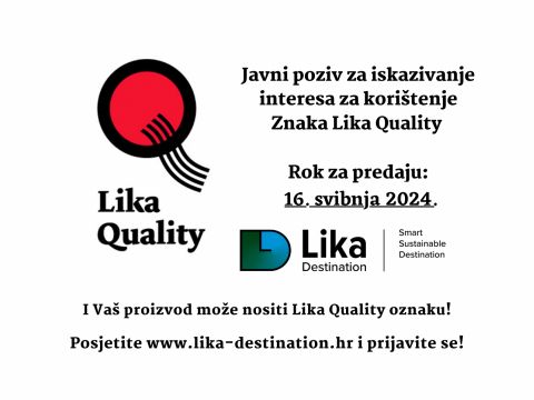 Lika destination - Javni poziv za iskazivanje interesa za korištenje Znaka ‘‘Lika Quality’’