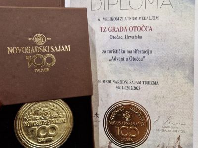 Za ‘‘Advent u Otočcu’’ zlatna medalja Novosadskog sajma turizma